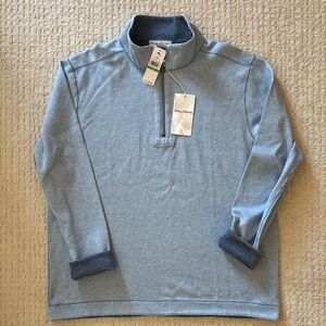 Tommy Bahama Light Blue Reversible Quarter-Zip Pullover